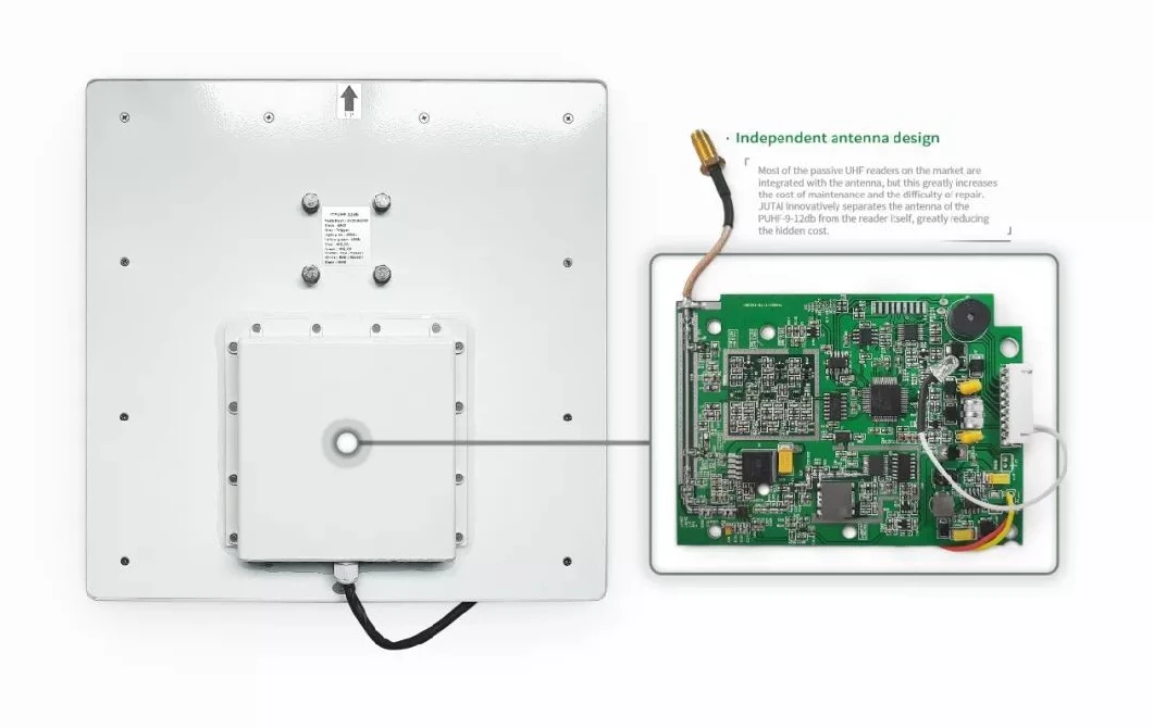 कम विकिरण मूल्य यूएचएफ लंबी दूरी रीडर 15 मीटर डिटेक्शन रेंज पार्किंग प्रबंधन के लिए 2